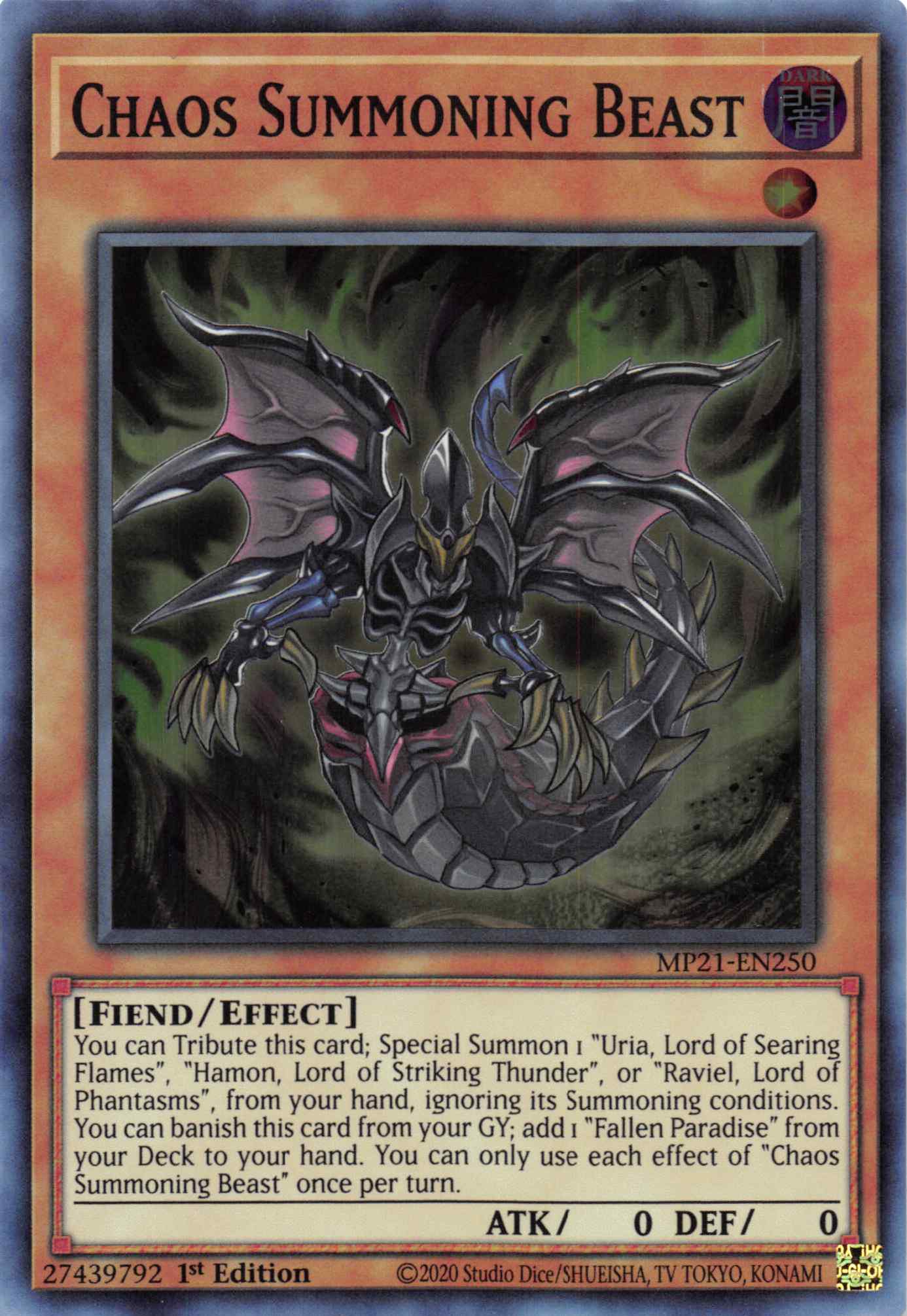 Chaos Summoning Beast [MP21-EN250] Super Rare | Nerdhalla Games