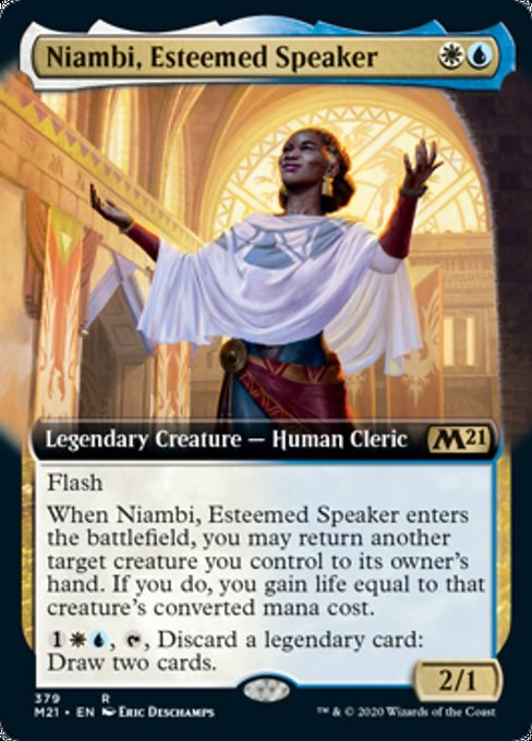 Niambi, Esteemed Speaker (Extended Art) [Core Set 2021] | Nerdhalla Games