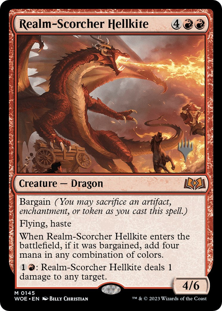 Realm-Scorcher Hellkite (Promo Pack) [Wilds of Eldraine Promos] | Nerdhalla Games