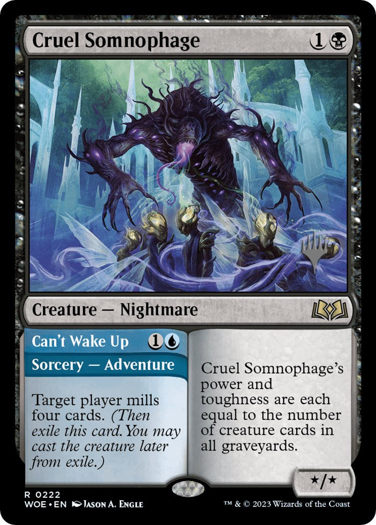 Cruel Somnophage // Can't Wake Up (Promo Pack) [Wilds of Eldraine Promos] | Nerdhalla Games