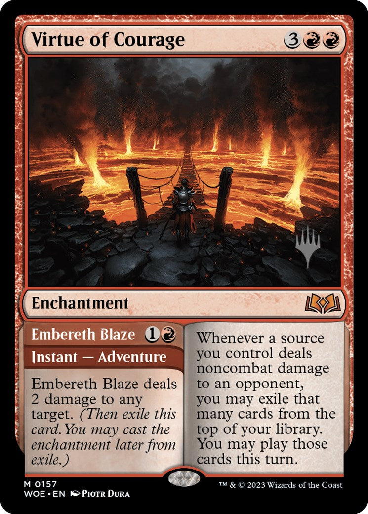 Virtue of Courage //Embereth Blaze (Promo Pack) [Wilds of Eldraine Promos] | Nerdhalla Games