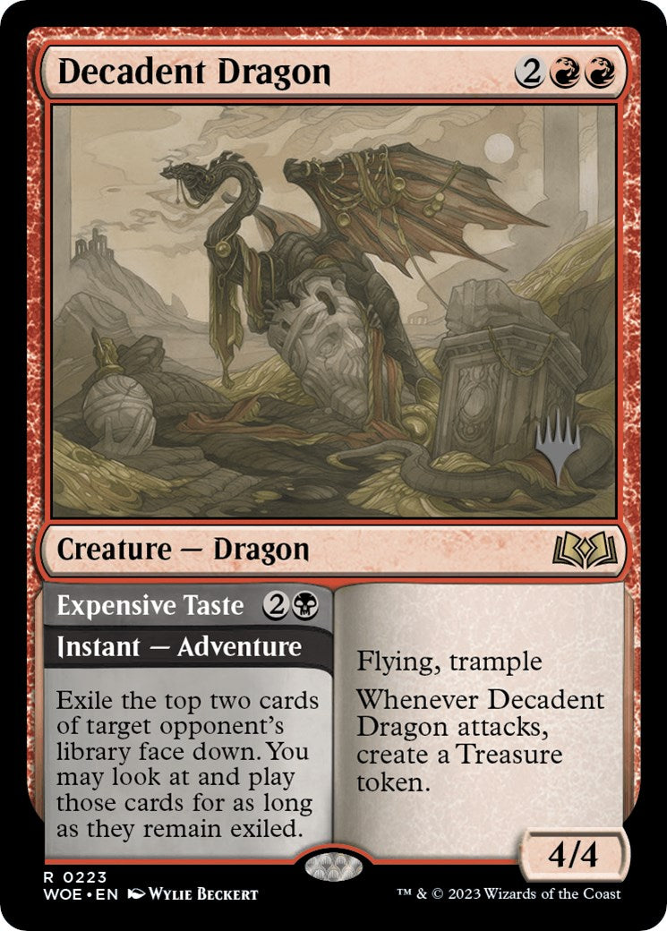 Decadent Dragon // Expensive Taste (Promo Pack) [Wilds of Eldraine Promos] | Nerdhalla Games