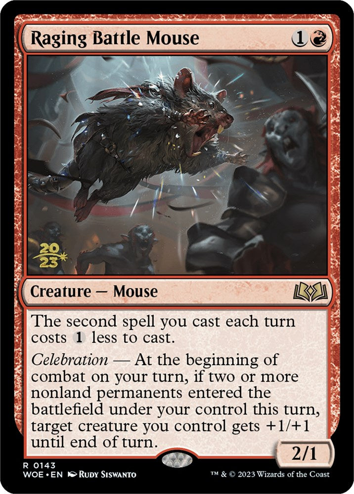 Raging Battle Mouse [Wilds of Eldraine Prerelease Promos] | Nerdhalla Games