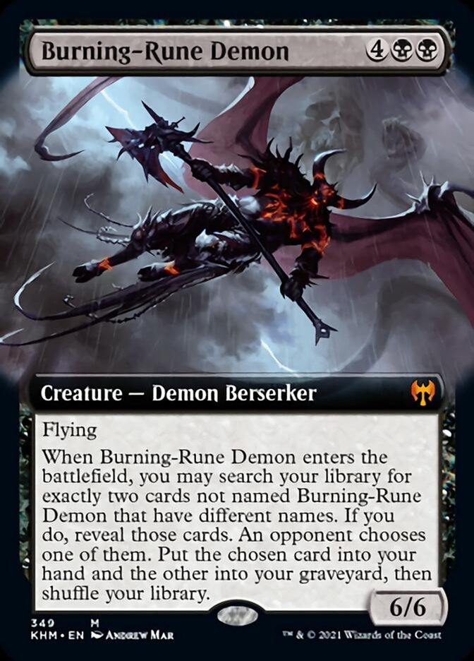 Burning-Rune Demon (Extended Art) [Kaldheim] | Nerdhalla Games