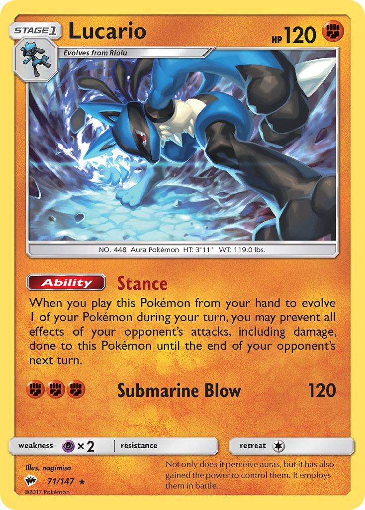 Lucario (71/147) [Sun & Moon: Burning Shadows] | Nerdhalla Games