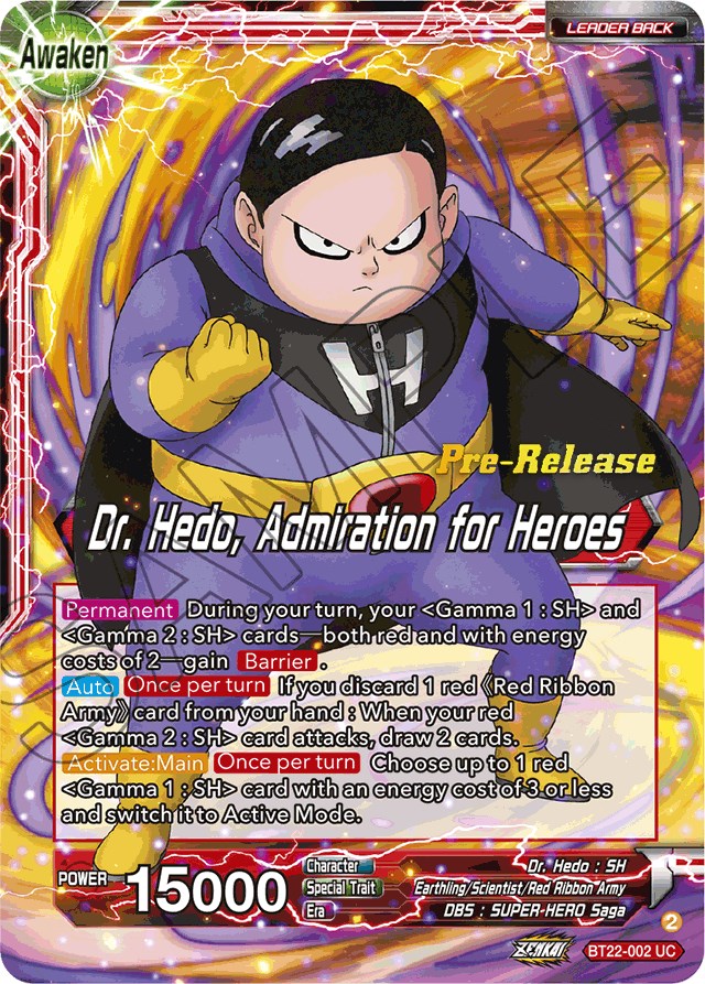 Dr. Hedo // Dr Hedo, Admiration for Heroes (BT22-002) [Critical Blow Prerelease Promos] | Nerdhalla Games