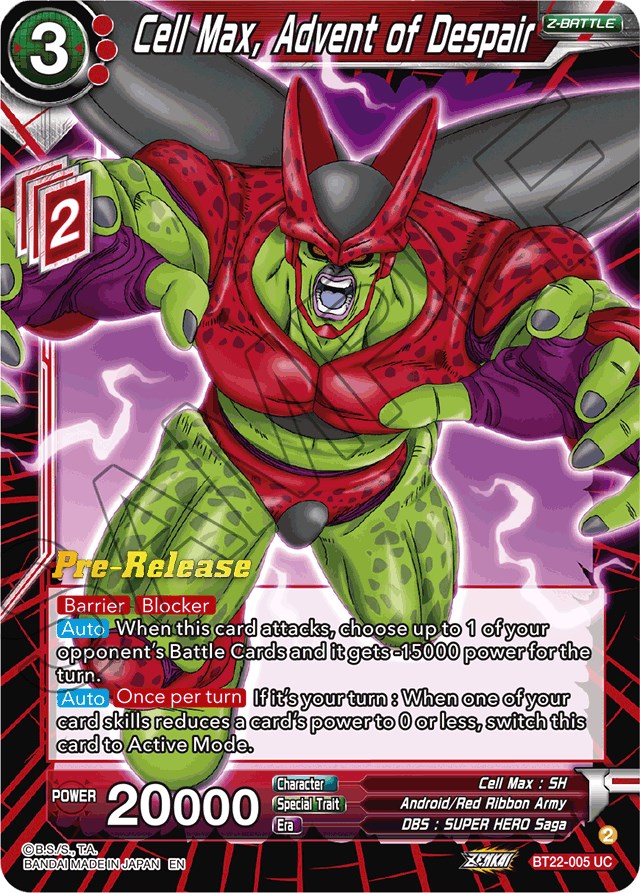 Cell Max, Advent of Despair (BT22-005) [Critical Blow Prerelease Promos] | Nerdhalla Games