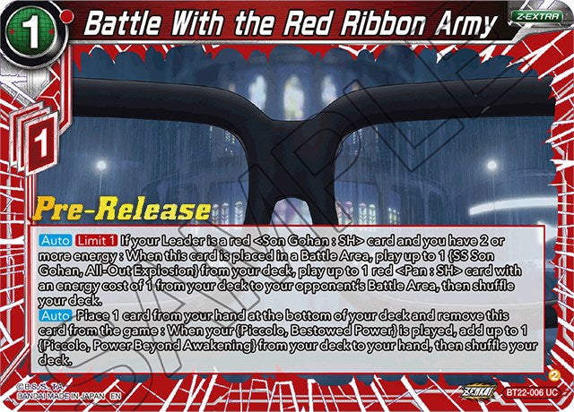 Battle With the Red Ribbon Army (BT22-006) [Critical Blow Prerelease Promos] | Nerdhalla Games