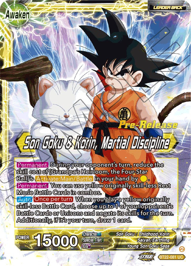 Son Goku // Son Goku & Korin, Martial Discipline (BT22-081) [Critical Blow Prerelease Promos] | Nerdhalla Games