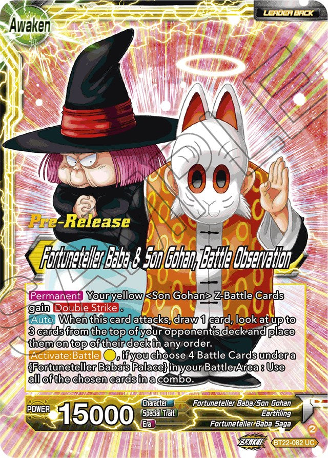 Fortuneteller Baba // Fortuneteller Baba & Son Gohan, Battle Observation (BT22-082) [Critical Blow Prerelease Promos] | Nerdhalla Games