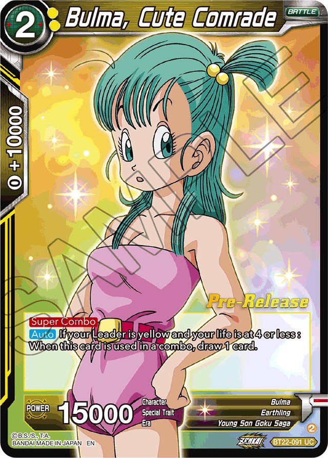 Bulma, Cute Comrade (BT22-091) [Critical Blow Prerelease Promos] | Nerdhalla Games