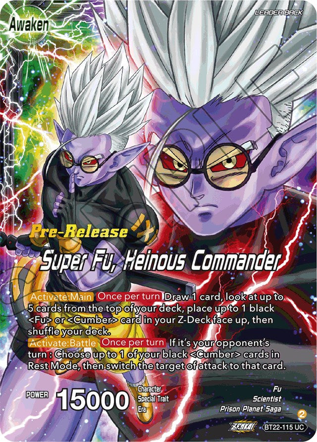 Fu // Super Fu, Heinous Commander (BT22-115) [Critical Blow Prerelease Promos] | Nerdhalla Games