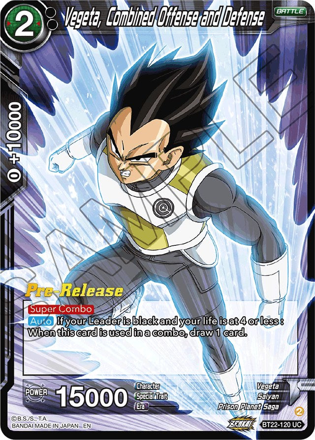 Vegeta, Combined Offense and Defense (BT22-120) [Critical Blow Prerelease Promos] | Nerdhalla Games