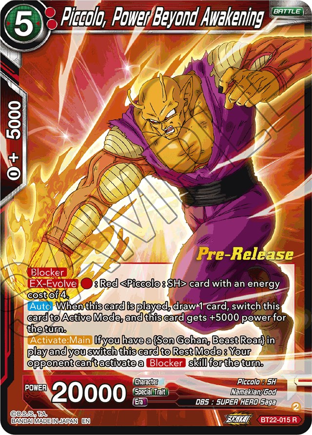 Piccolo, Power Beyond Awakening (BT22-015) [Critical Blow Prerelease Promos] | Nerdhalla Games