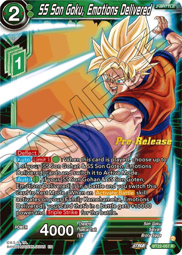 SS Son Goku, Emotions Delivered (BT22-057) [Critical Blow Prerelease Promos] | Nerdhalla Games