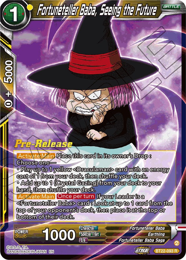 Fortuneteller Baba, Seeing the Future (BT22-093) [Critical Blow Prerelease Promos] | Nerdhalla Games