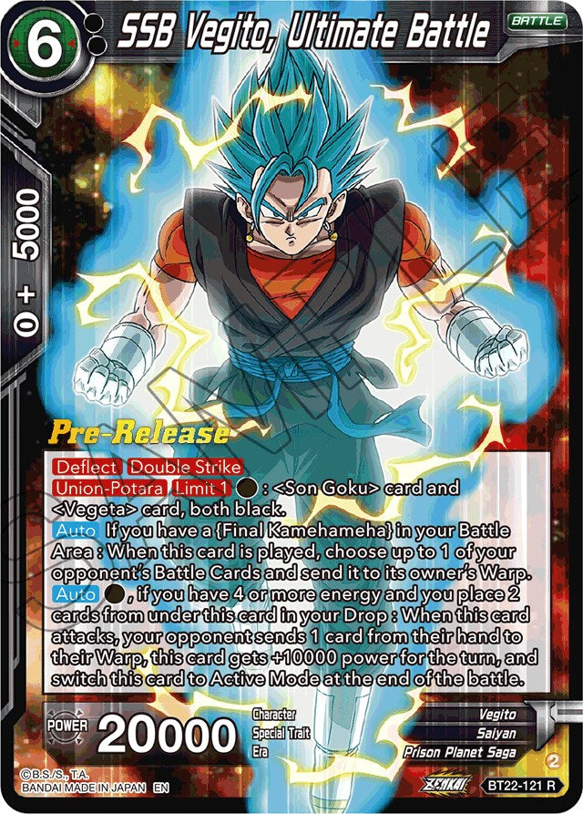 SSB Vegito, Ultimate Battle (BT22-121) [Critical Blow Prerelease Promos] | Nerdhalla Games