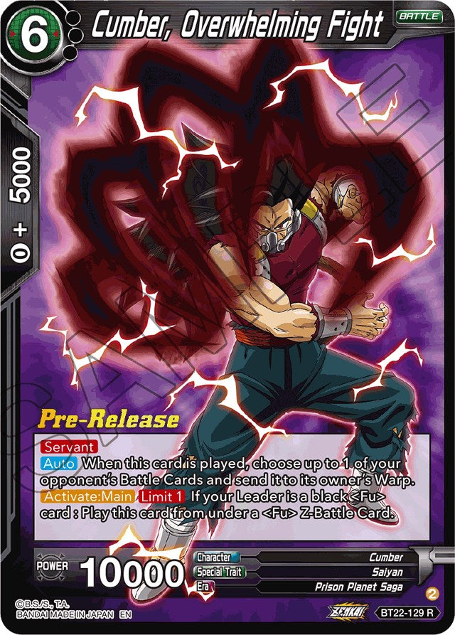 Cumber, Overwhelming Fight (BT22-129) [Critical Blow Prerelease Promos] | Nerdhalla Games