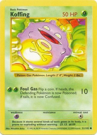 Koffing (51/102) [Base Set Shadowless Unlimited] | Nerdhalla Games