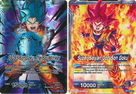 Super Saiyan God Son Goku // SSGSS Son Goku, The Soul Striker (Starter Deck - The Awakening) (SD1-01) [Galactic Battle] | Nerdhalla Games