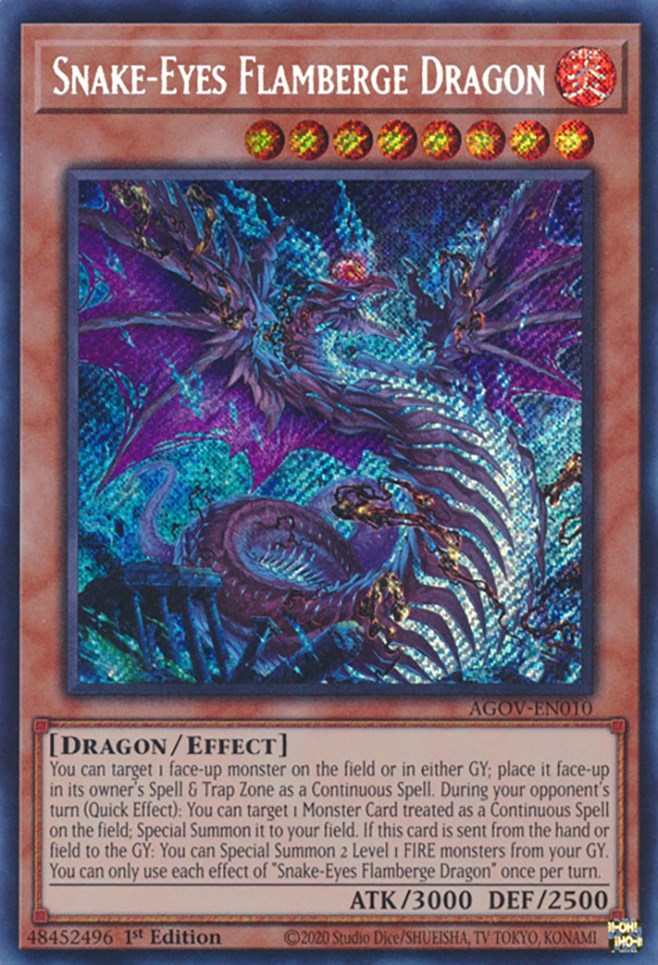 Snake-Eyes Flamberge Dragon [AGOV-EN010] Secret Rare | Nerdhalla Games