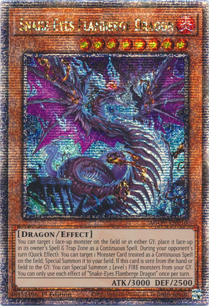 Snake-Eyes Flamberge Dragon (Quarter Century Secret Rare) [AGOV-EN010] Quarter Century Secret Rare | Nerdhalla Games