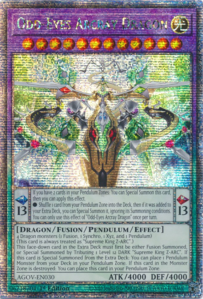 Odd-Eyes Arcray Dragon (Quarter Century Secret Rare) [AGOV-EN030] Quarter Century Secret Rare | Nerdhalla Games