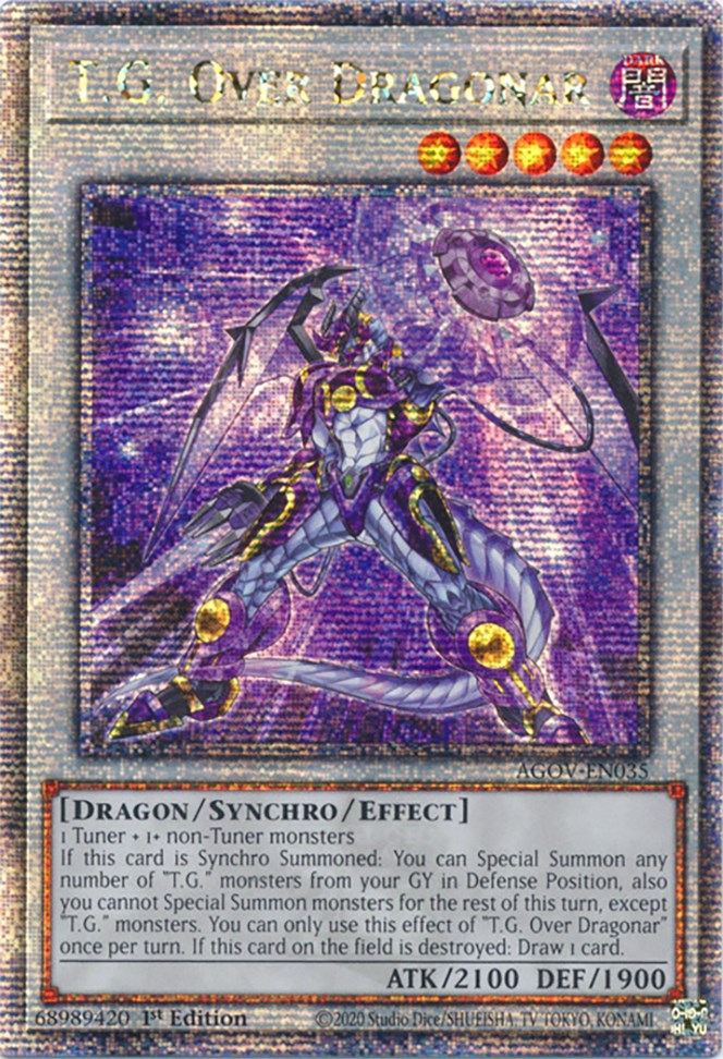 T.G. Over Dragonar (Quarter Century Secret Rare) [AGOV-EN035] Quarter Century Secret Rare | Nerdhalla Games