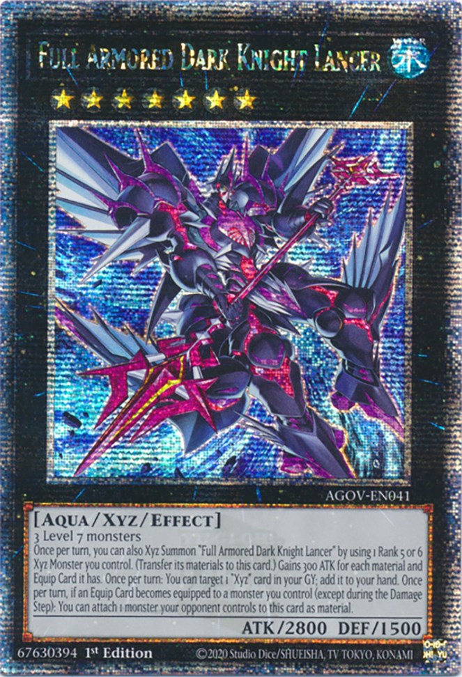 Full Armored Dark Knight Lancer (Quarter Century Secret Rare) [AGOV-EN041] Quarter Century Secret Rare | Nerdhalla Games