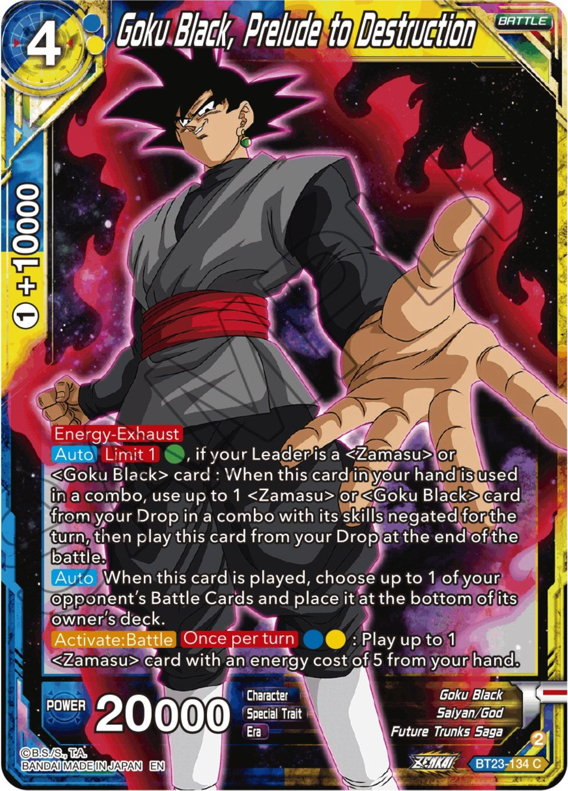 Goku Black, Prelude to Destruction (BT23-134) [Perfect Combination] | Nerdhalla Games