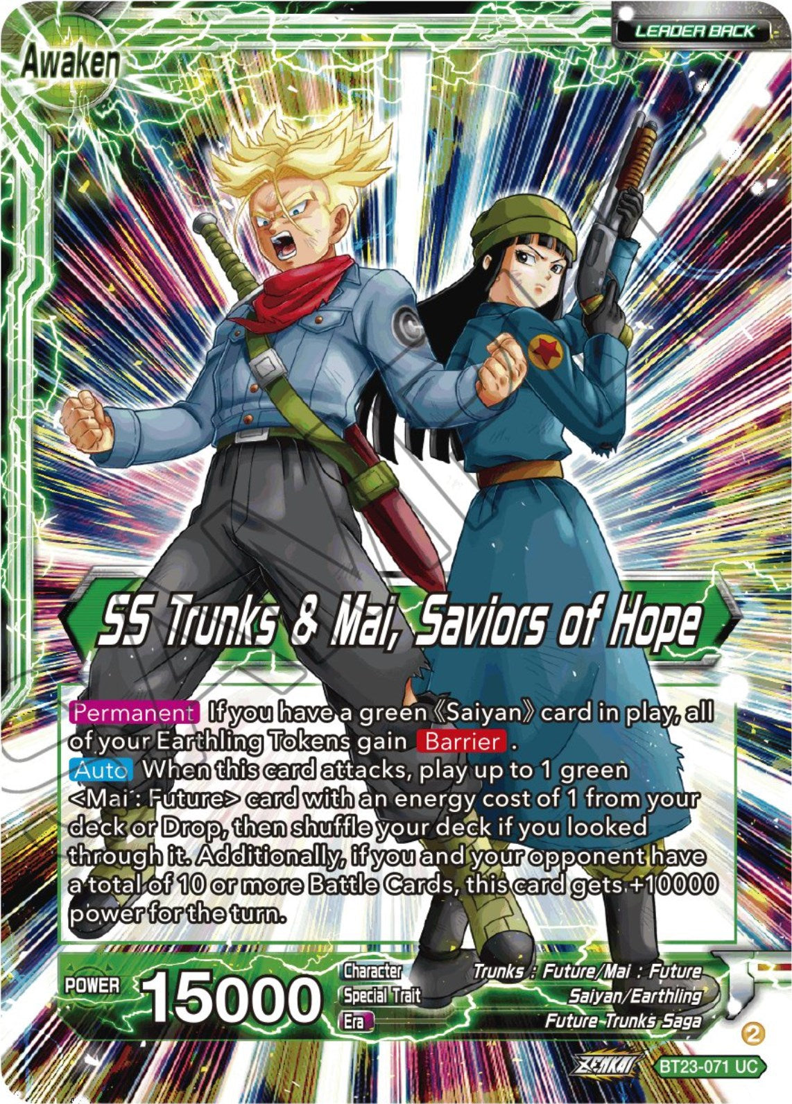 Trunks & Mai // SS Trunks & Mai, Saviors of Hope (BT23-071) [Perfect Combination] | Nerdhalla Games