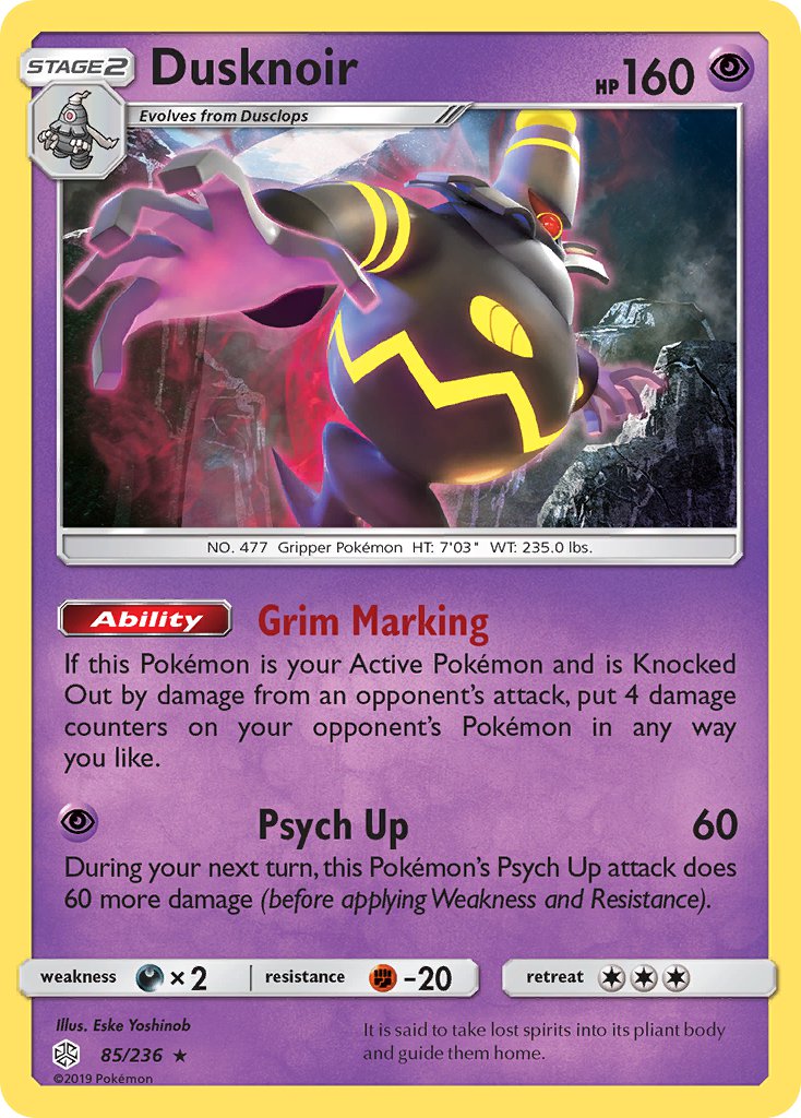 Dusknoir (85/236) (Prerelease Kit Exclusive) [Sun & Moon: Cosmic Eclipse] | Nerdhalla Games