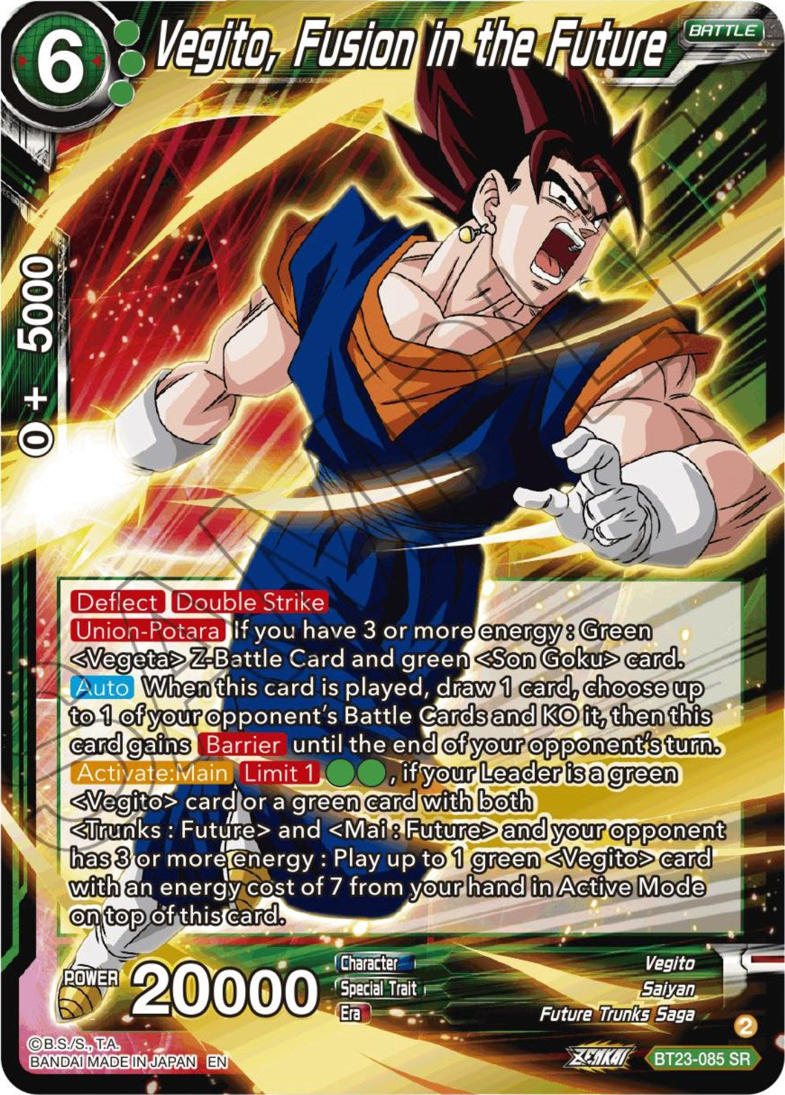 Vegito, Fusion in the Future (BT23-085) [Perfect Combination] | Nerdhalla Games