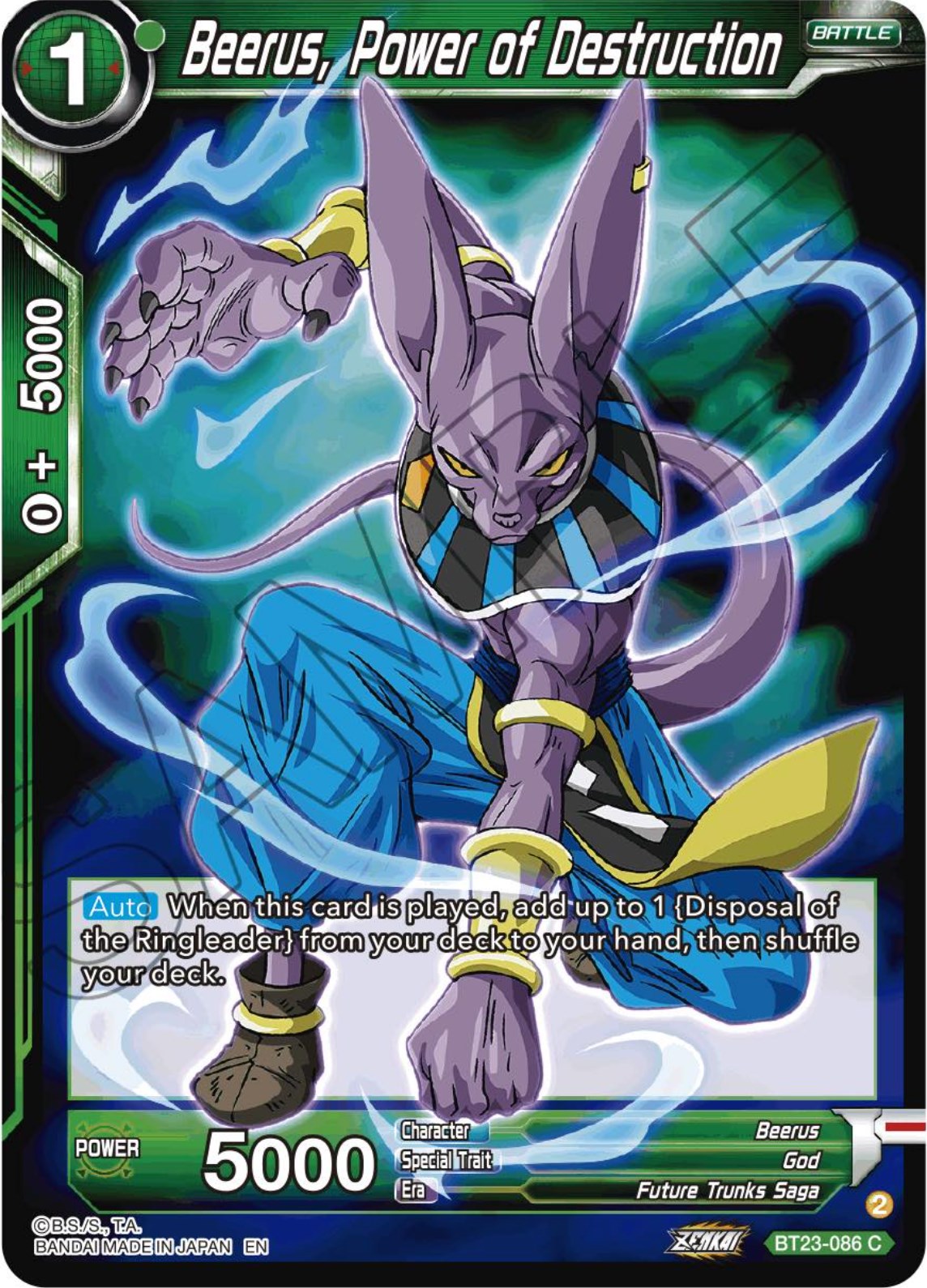 Beerus, Power of Destruction (BT23-086) [Perfect Combination] | Nerdhalla Games