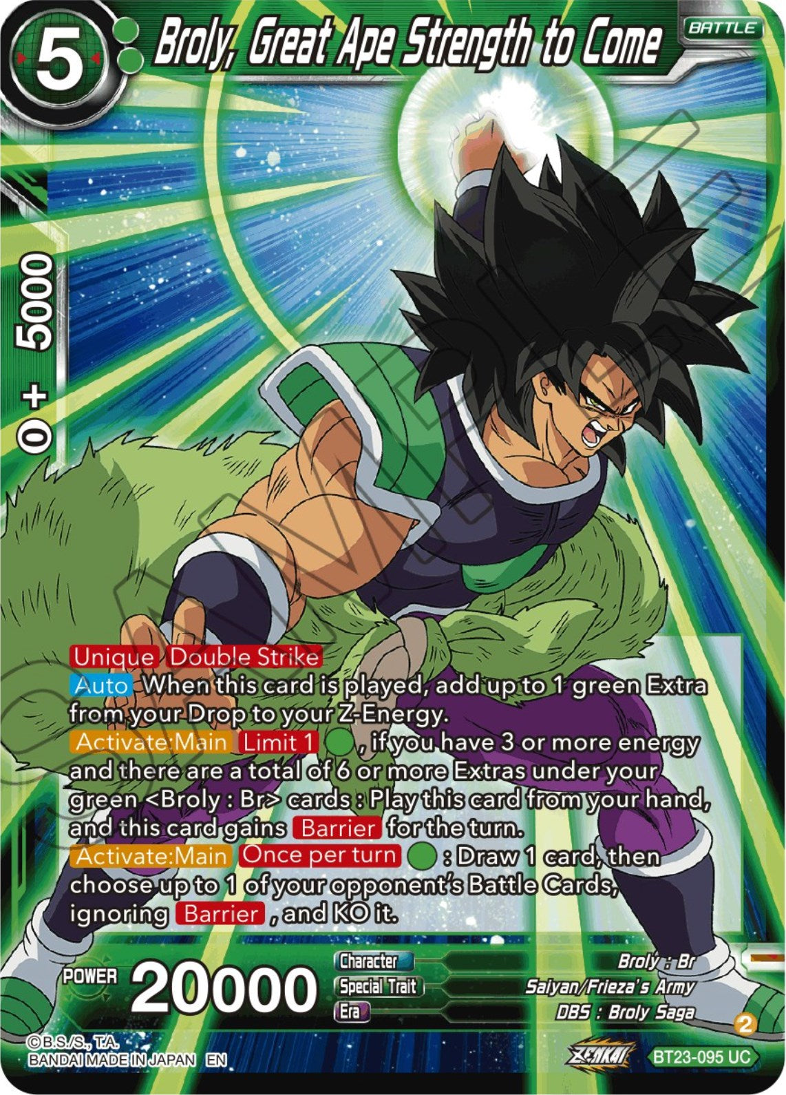 Broly, Great Ape Strength to Come (BT23-095) [Perfect Combination] | Nerdhalla Games