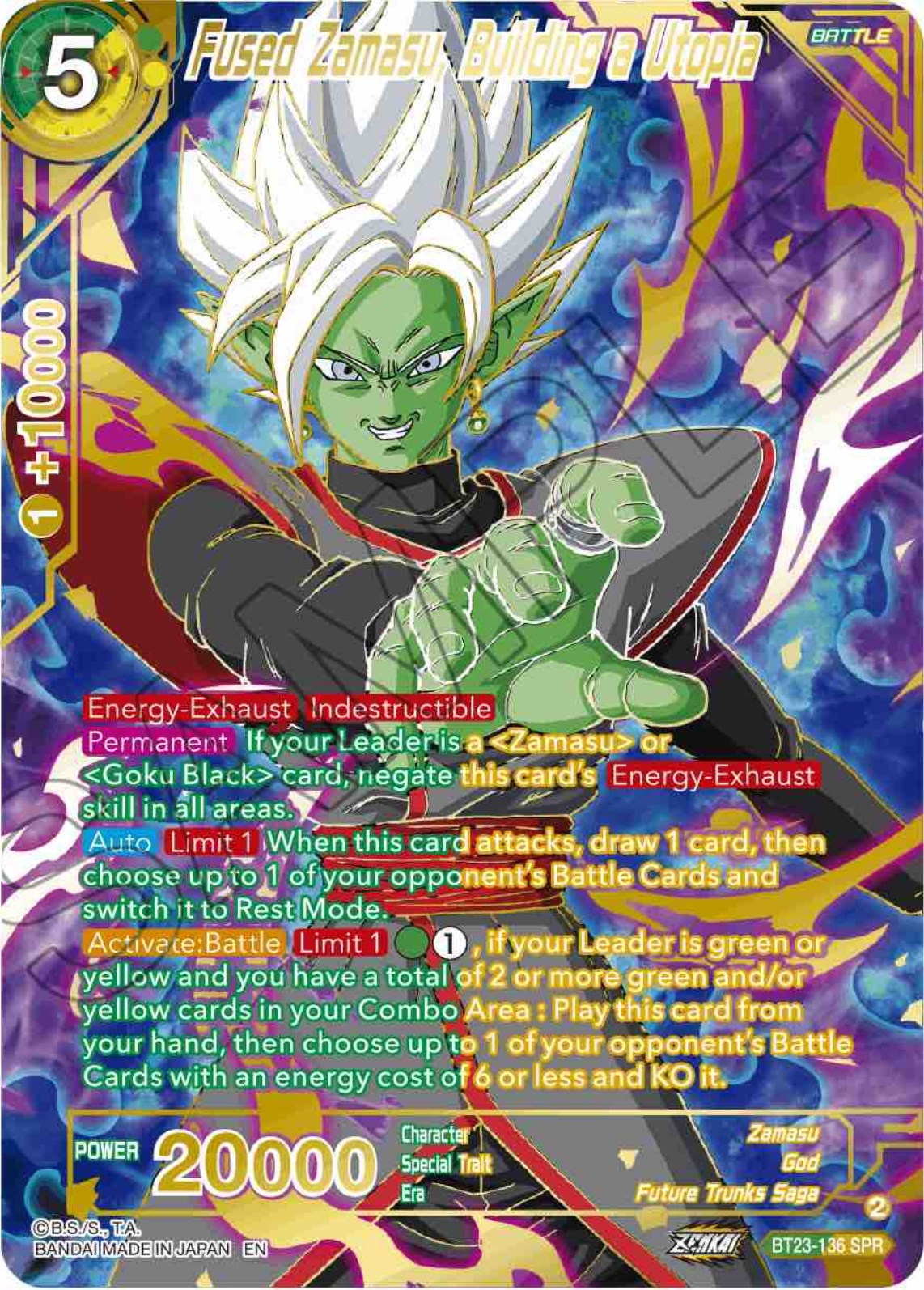 Fused Zamasu, Building a Utopia (SPR) (BT23-136) [Perfect Combination] | Nerdhalla Games