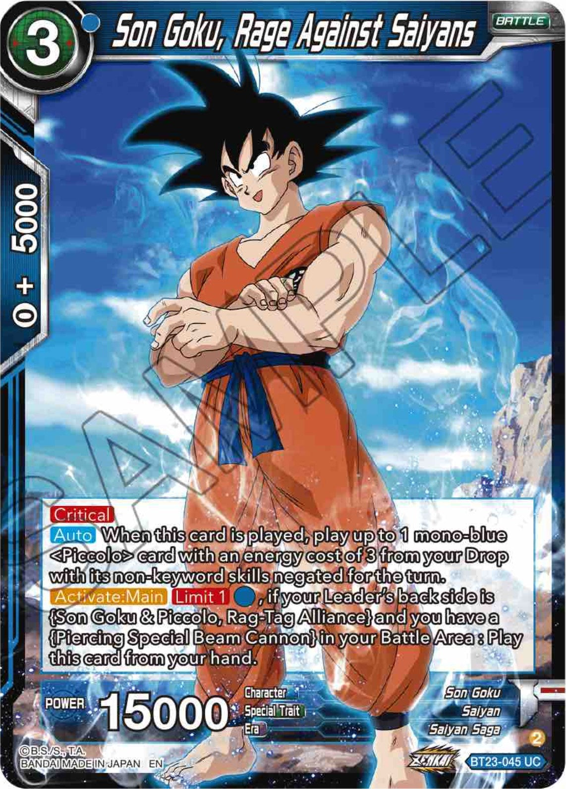 Son Goku, Rage Against Saiyans (BT23-045) [Perfect Combination] | Nerdhalla Games