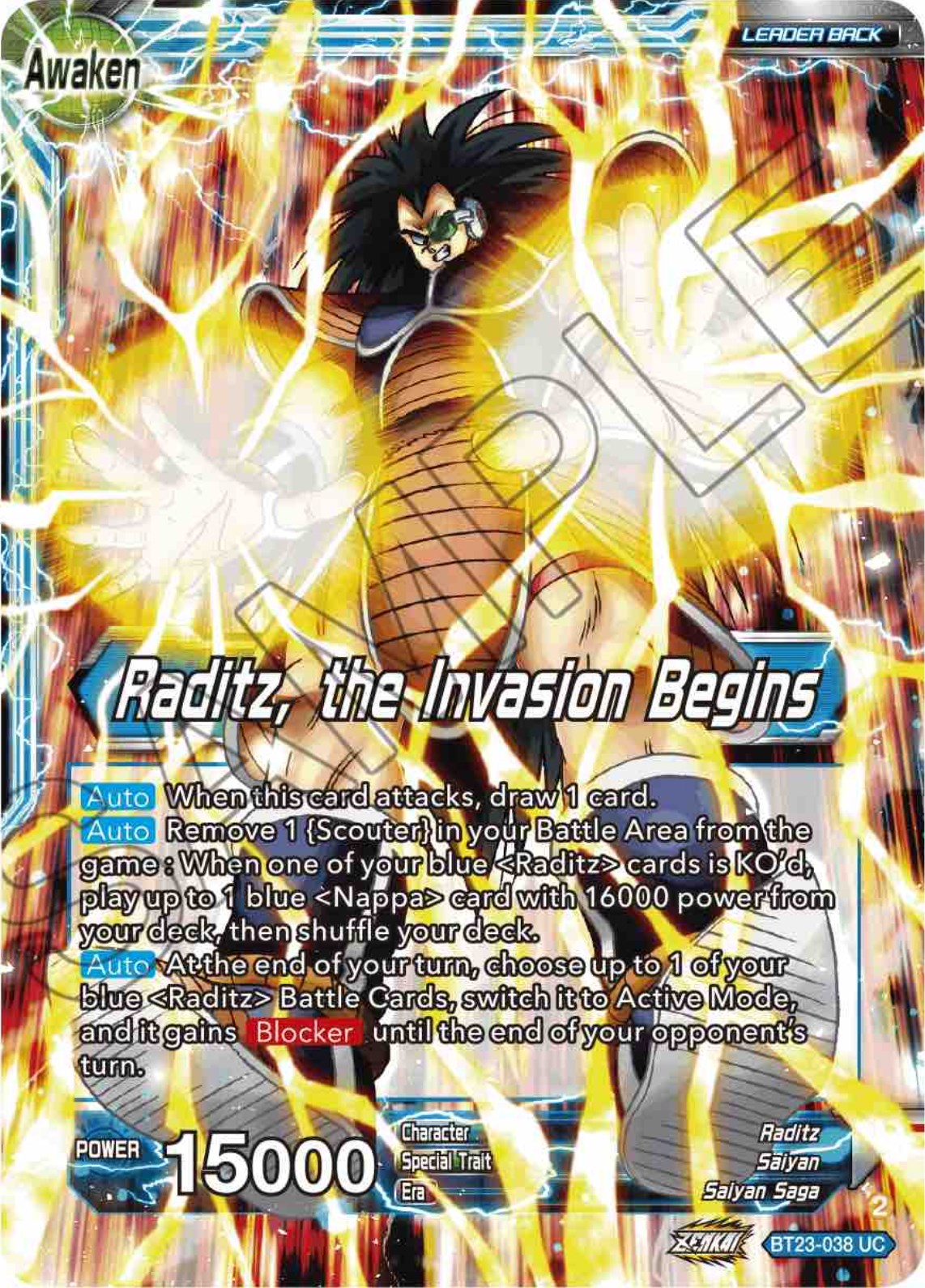 Raditz // Raditz, the Invasion Begins (BT23-038) [Perfect Combination] | Nerdhalla Games