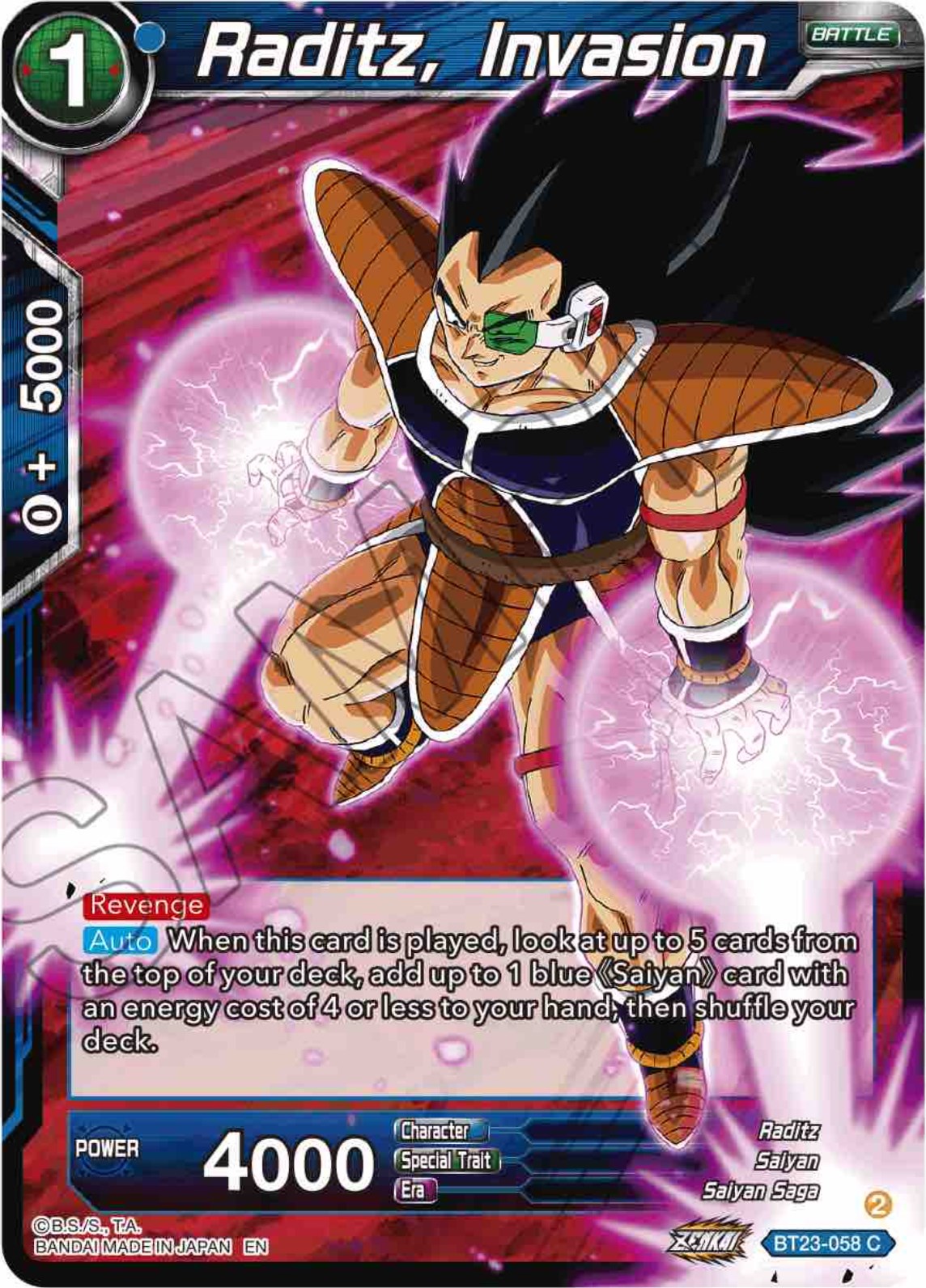 Raditz, Invasion (BT23-058) [Perfect Combination] | Nerdhalla Games