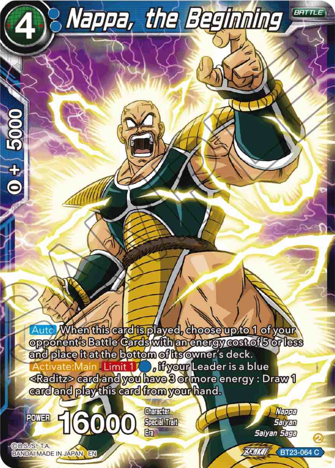 Nappa, the Beginning (BT23-064) [Perfect Combination] | Nerdhalla Games