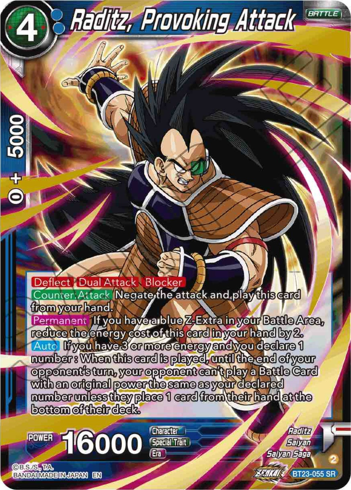 Raditz, Provoking Attack (BT23-055) [Perfect Combination] | Nerdhalla Games