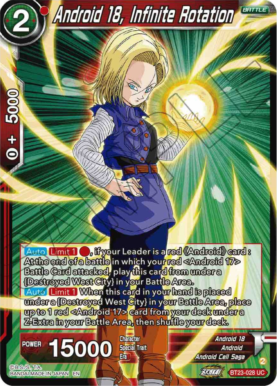 Android 18, Infinite Rotation (BT23-028) [Perfect Combination] | Nerdhalla Games