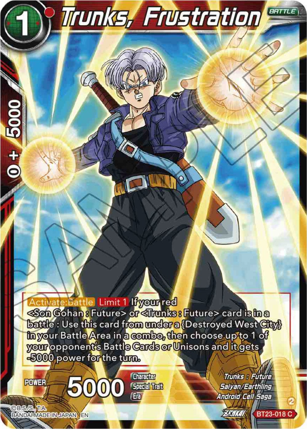 Trunks, Frustration (BT23-018) [Perfect Combination] | Nerdhalla Games