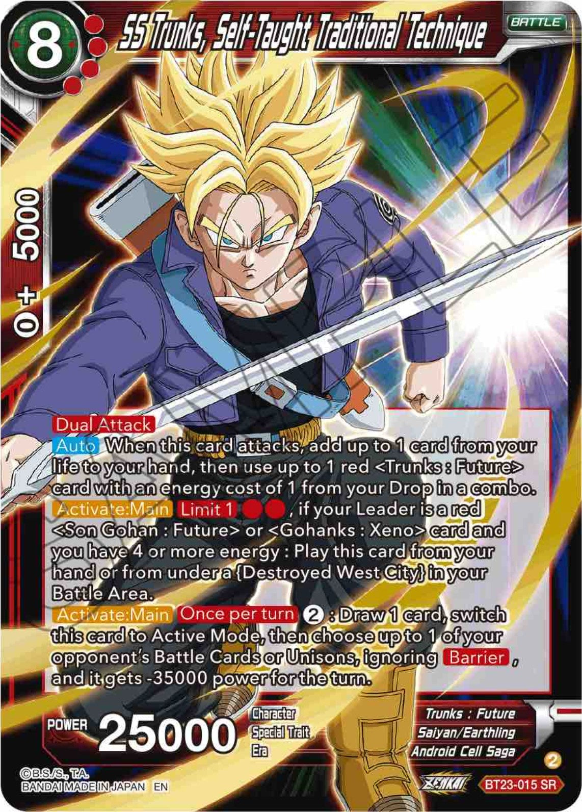 SS Trunks, Self-Taught Traditional Technique (BT23-015) [Perfect Combination] | Nerdhalla Games