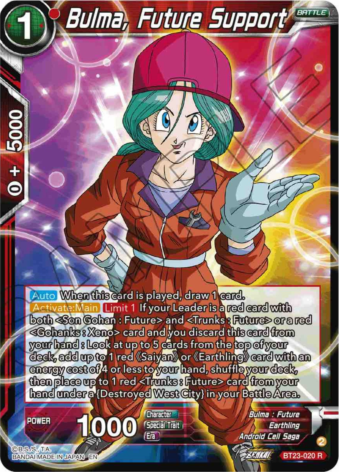 Bulma, Future Support (BT23-020) [Perfect Combination] | Nerdhalla Games