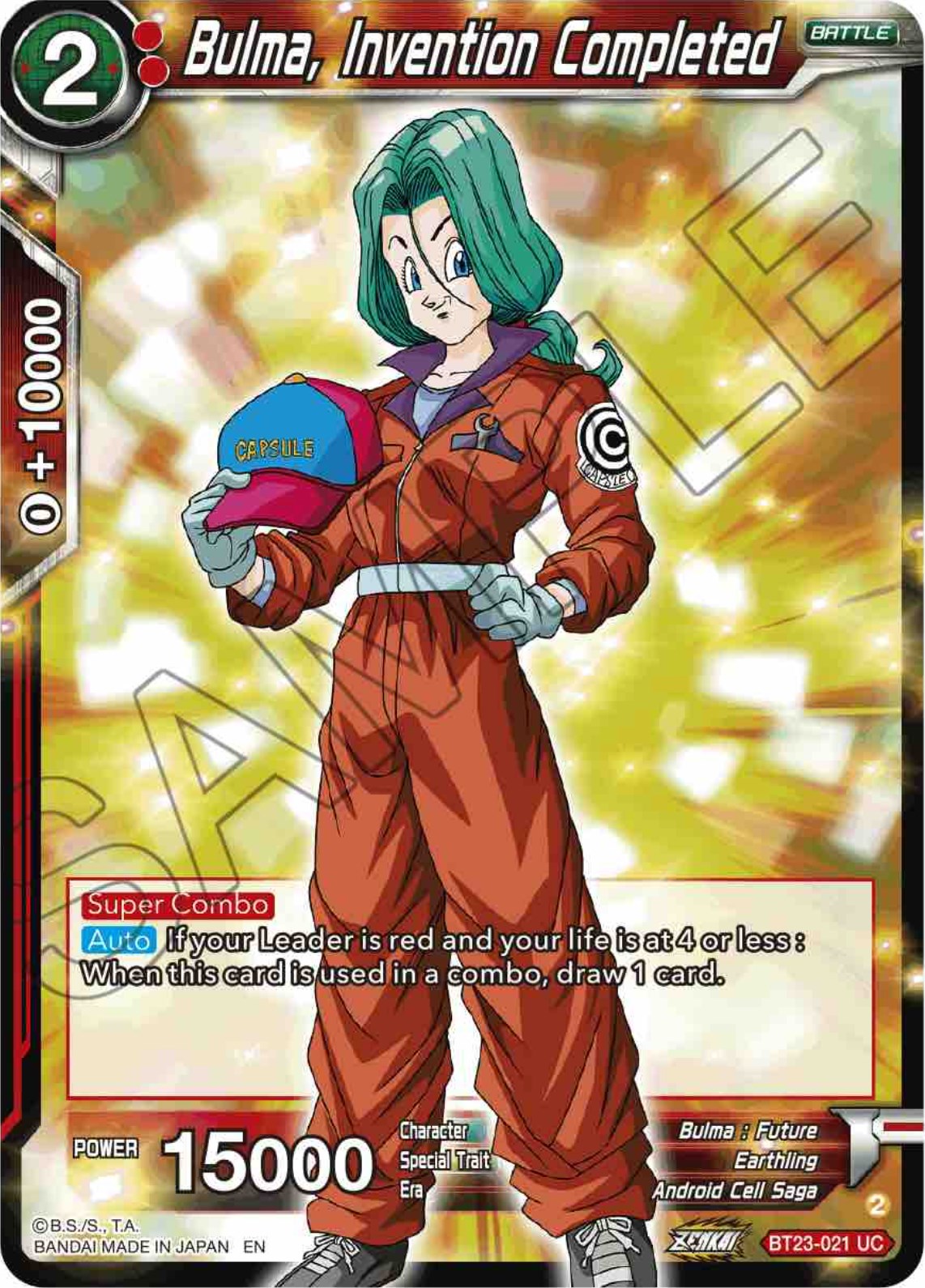 Bulma, Invention Completed (BT23-021) [Perfect Combination] | Nerdhalla Games