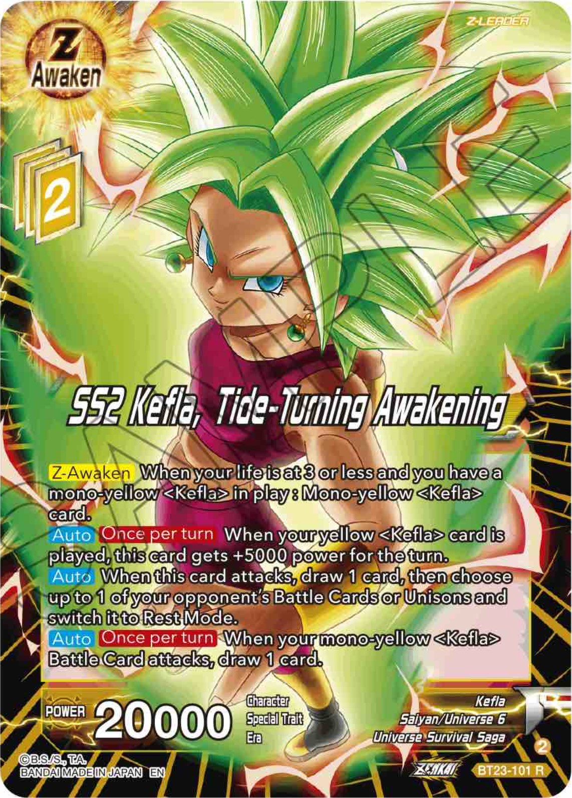 SS2 Kefla, Tide-Turning Awakening (BT23-101) [Perfect Combination] | Nerdhalla Games