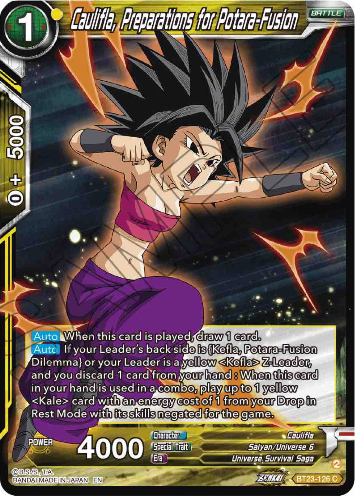 Caulifla, Preparations for Potara-Fusion (BT23-126) [Perfect Combination] | Nerdhalla Games