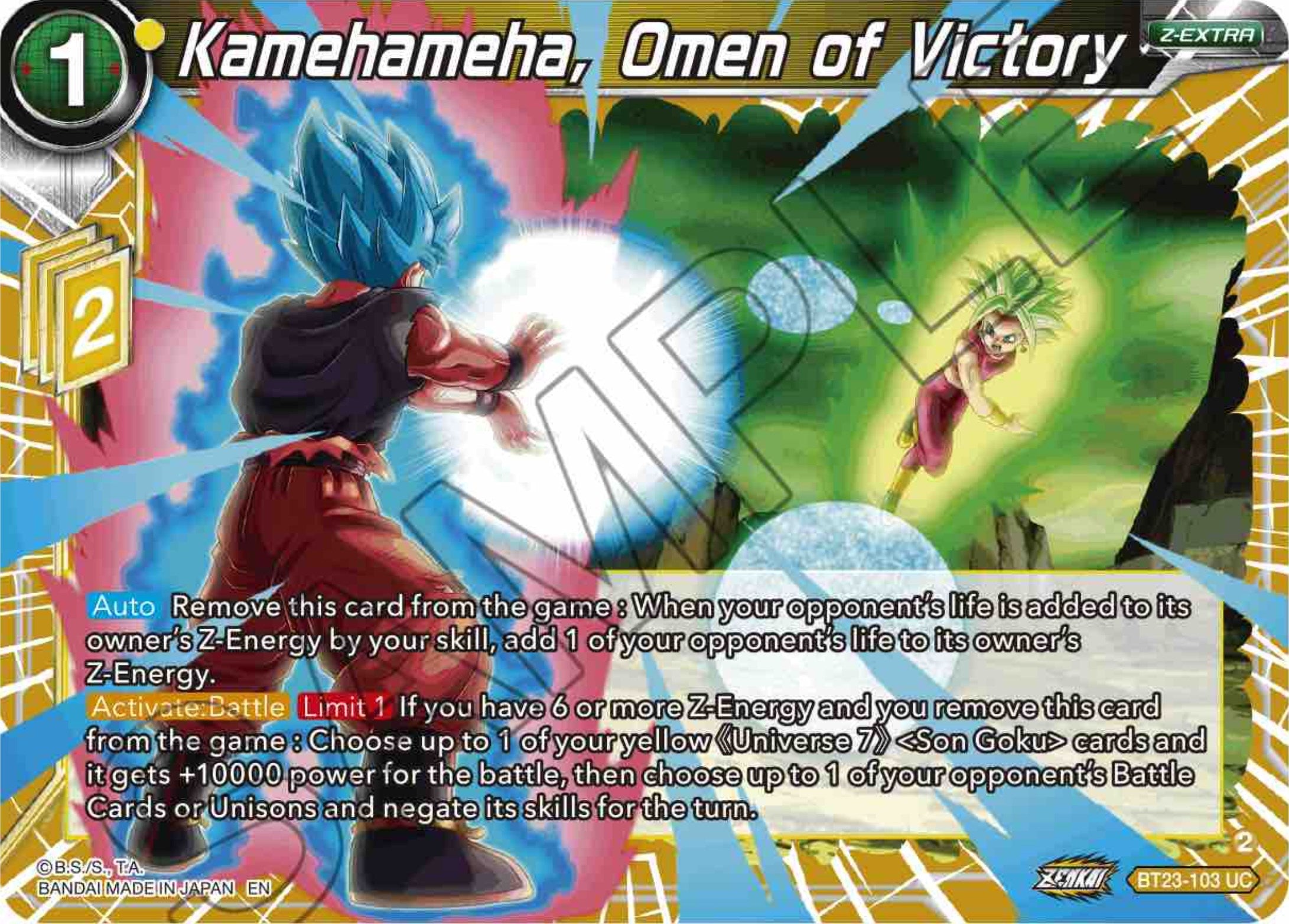 Kamehameha, Omen of Victory (BT23-103) [Perfect Combination] | Nerdhalla Games