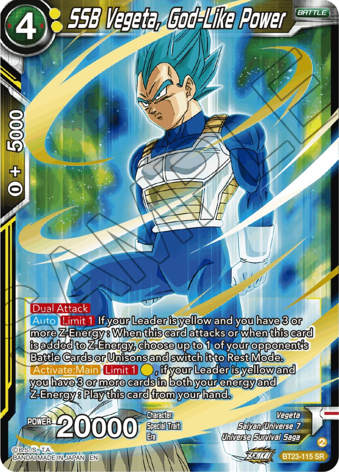 SSB Vegeta, God-Like Power (BT23-115) [Perfect Combination] | Nerdhalla Games